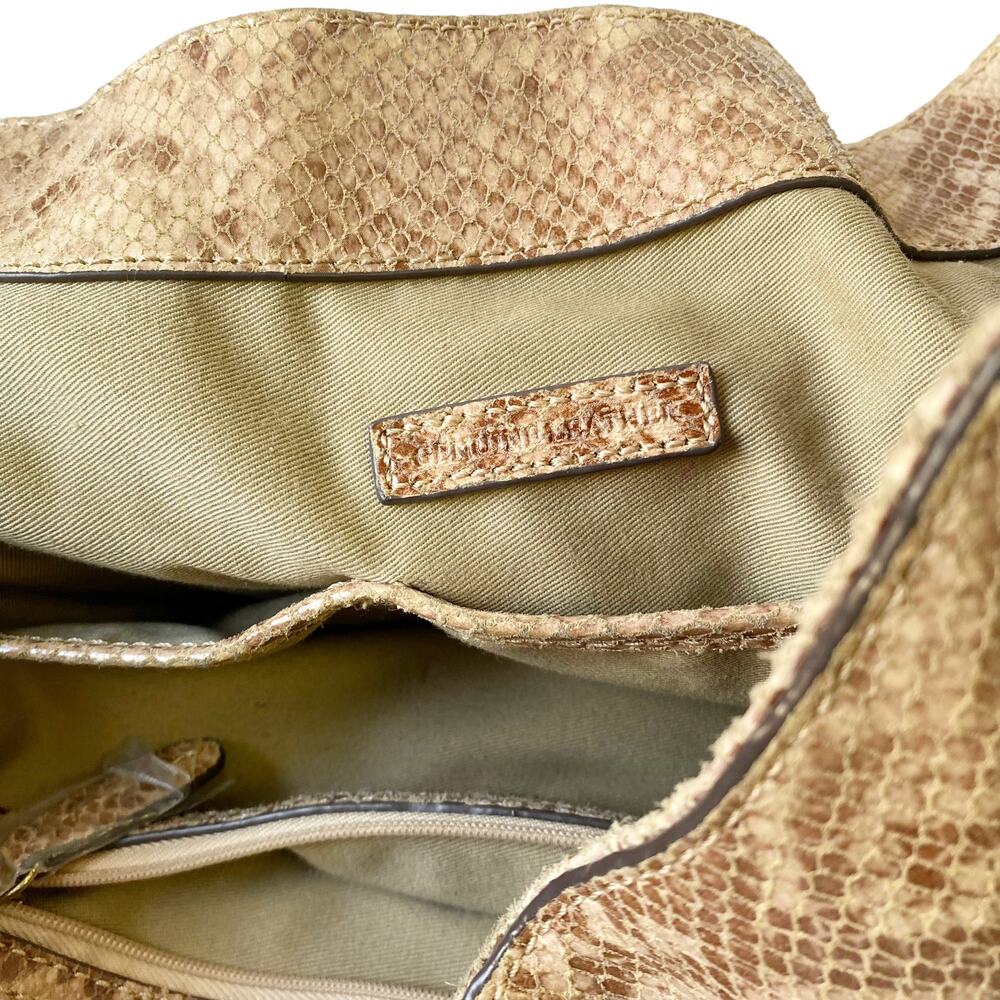 G.I.L.I Leather Snake Print Hobo Tote Shoulder Bag Purse - Picture 7 of 10